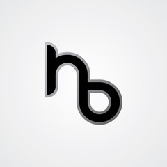 initial letter linked uppercase logo black red in white background