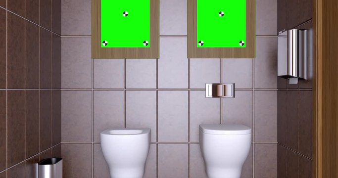 4k. pano interior of modern bathroom