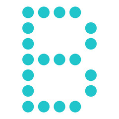 Digital letter B display board round dot