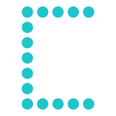 Digital letter C display board round dot