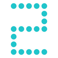 Digital number two 2 display board round dot