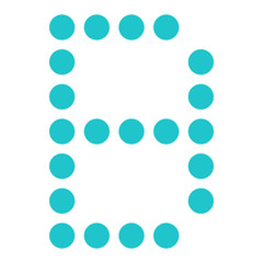 Digital letter B display board round dot