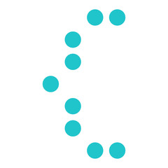 Digital curly bracket sign display board round dot