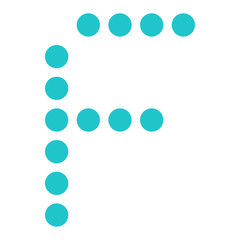 Digital letter F display board round dot