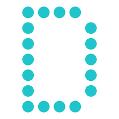 Digital letter D display board round dot