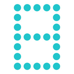 Digital number eight 8 display board round dot