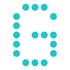 Digital letter G display board round dot