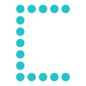 Digital letter C display board round dot