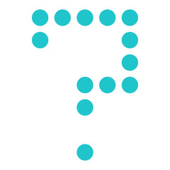 Digital question mark display board round dot
