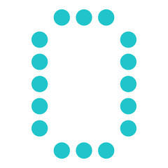 Digital letter O display board round dot
