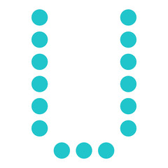 Digital letter U display board round dot