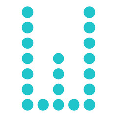 Digital letter W display board round dot