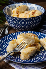 Lazy dumplings with cinnamon and sugar.