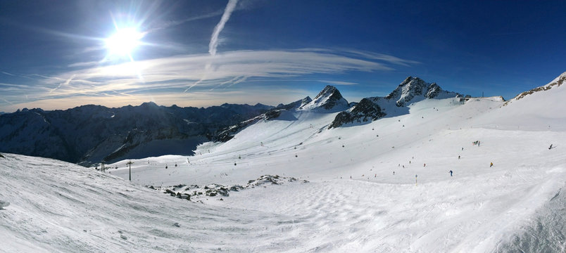 panoramic view tiefenbach glacier, Austria