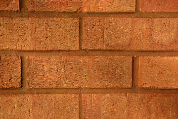 Close up of house brick wall, UK.