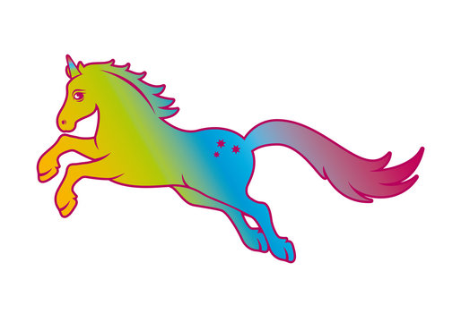 Unicorn rainbow vector. Fairytale horse on a white background