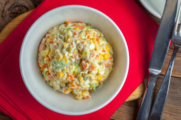 Russian traditional salad.