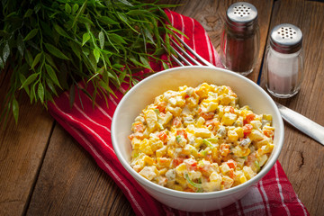 Russian traditional salad.