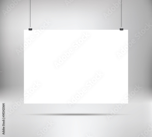Download "Empty white vector horizontal poster template. Poster ...