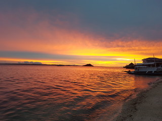 Sunset in Malapasqua. Island in the Philippines