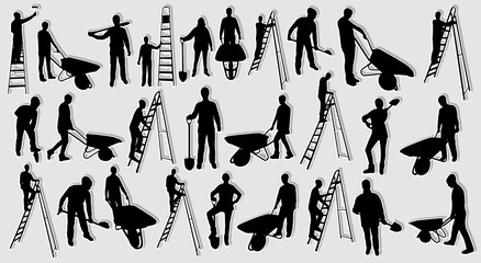 Working people silhouettes