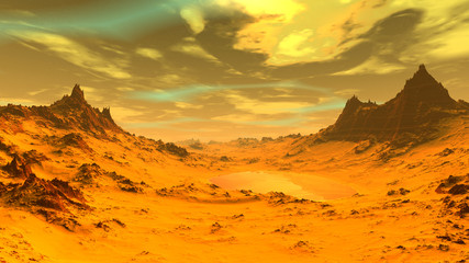 Fototapeta na wymiar Fantasy alien planet. Moon. 3D rendering