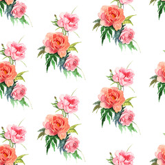 aquarel illustratie van bloem roze pioen op witte achtergrond