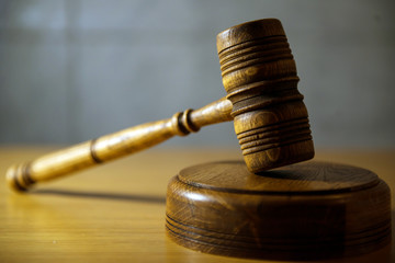 Justice theme. Law wooden gavel barrister, justice concept, legal system