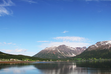 Fjord and mountains