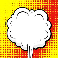 Abstract creative concept vector comic pop art style blank, layout template with clouds beams and isolated dots background. For sale banner, empty speech bubble set, illustration halftone book design.