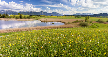 Panorama Landschaft in Bayern im Allgäu