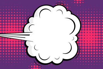 Abstract creative concept vector comic pop art style blank, layout template with clouds beams and isolated dots background. For sale banner, empty speech bubble set, illustration halftone book design.