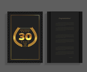 30th anniversary decorated greeting / invitation card template with logo.
