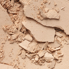 Broken compact powder close-up