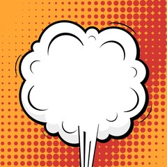 Abstract creative concept vector comic pop art style blank, layout template with clouds beams and isolated dots background. For sale banner, empty speech bubble set, illustration halftone book design.