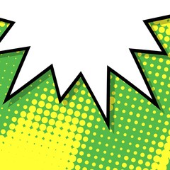 Abstract creative concept vector comic pop art style blank, layout template with clouds beams and isolated dots background. For sale banner, empty speech bubble set, illustration halftone book design.