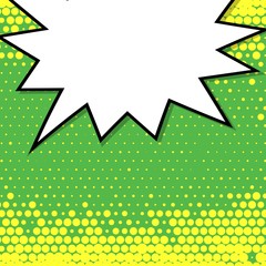 Abstract creative concept vector comic pop art style blank, layout template with clouds beams and isolated dots background. For sale banner, empty speech bubble set, illustration halftone book design.