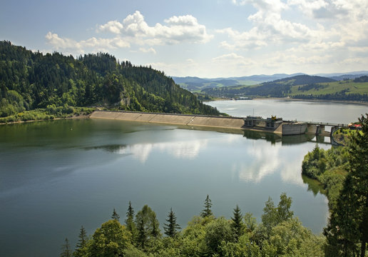 Dam at Czorsztyn lake near Niedzica. Poland