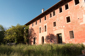 Park of the springs. Historic villa surrounded by woods and water