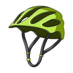 Protective helmet for cyclists. Protection for the head athletes.Cyclist outfit single icon in cartoon style vector symbol stock illustration.