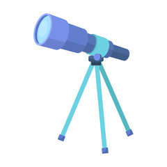 Telescope for schools. Device for astronomy. Device for inspection of the stars.School And Education single icon in cartoon style vector symbol stock illustration. - 141351691