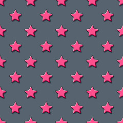 Pink stars scribble sketch pattern background.