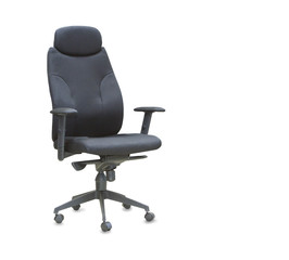 The office chair from black cloth. Isolated