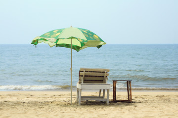 Chair with Umbrella near the Beach