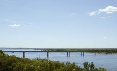 The bridge over the river Volga