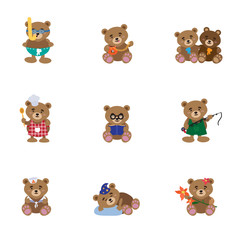 Fototapeta premium Lovely Bears Flat 