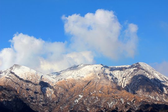冬の阿蘇　高岳の風景