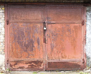 old metal warehouse door, hangar, high resolution photo