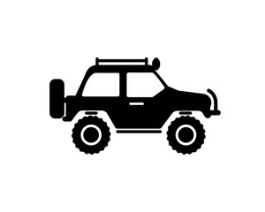 Jeep travel icon on white background
