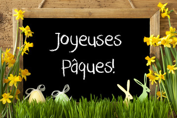 Narcissus, Egg, Bunny, Joyeuses Paques Means Happy Easter